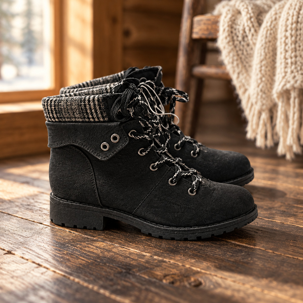 NWOB Jellypop Women's lace-up Lug Sole Winter Booties Size 7
